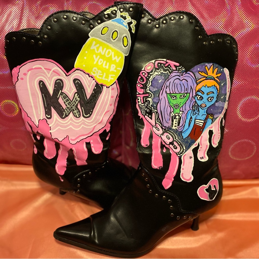 Hand painted boots